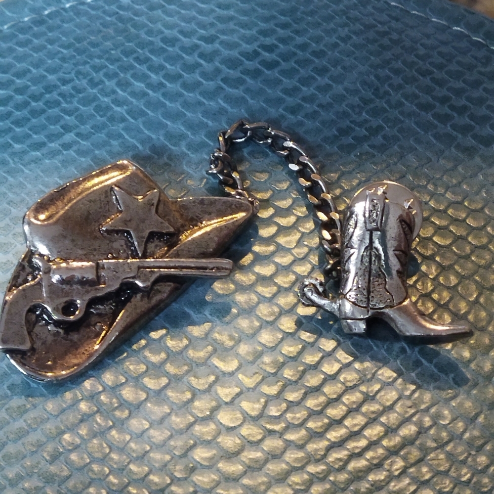 Silver cowgirl and boot